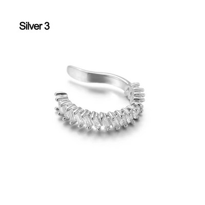 1 gab Helix Cartilage Conch viltus pīrsingu rotaslietas sievietēm vīriešiem regulējamas Cz auss aproces bez pīrsinga gliemežnīcas manžetes auskars