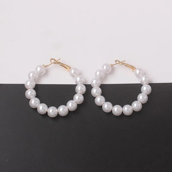 Imitaiton μαργαριταρένια σκουλαρίκια για γυναίκες Κομψά κορεάτικα αξεσουάρ αυτιών για κορίτσια μόδας Λευκό χρώμα Σκουλαρίκια μαργαριτάρι Νυφικά κοσμήματα