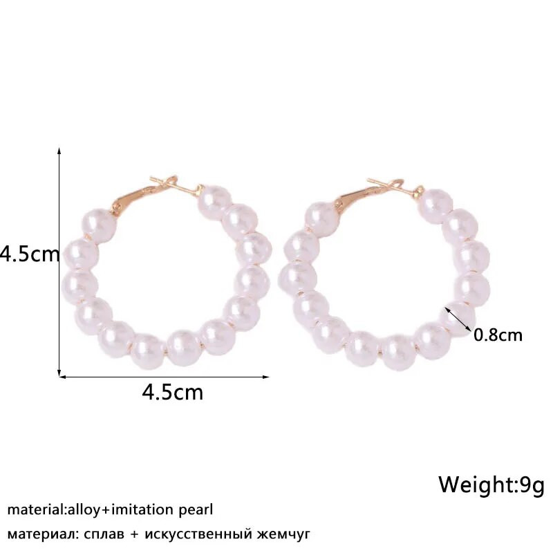 Imitaiton Pearl Hoop fülbevaló nőknek Elegáns koreai divat lányok fül kiegészítők fehér színű gyöngy fülbevaló esküvői ékszerek