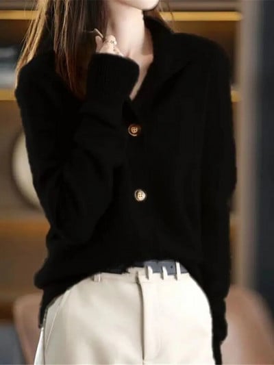 Őszi divat Koreai kasmír pulóver Vintage pulóverek Női kardigán 2022. tél. trendi luxus kötött felsők Kardigánok női