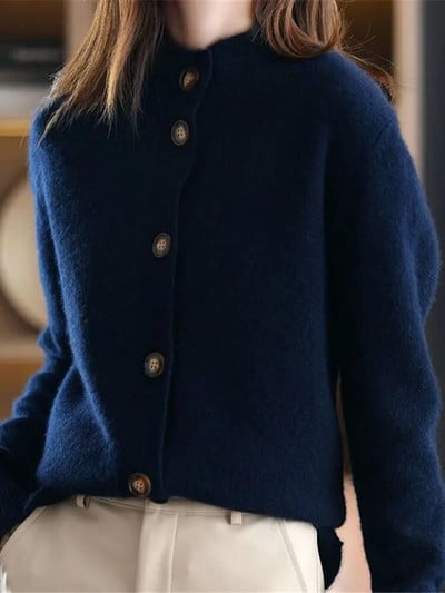 Őszi divat Koreai kasmír pulóver Vintage pulóverek Női kardigán 2022. tél. trendi luxus kötött felsők Kardigánok női