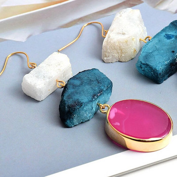 Νέα άφιξη Πολύχρωμα ακανόνιστα μακριά σκουλαρίκια από φυσική πέτρα Υψηλής ποιότητας Σκουλαρίκια με τάση μόδας Χονδρικό κοσμήματα για γυναίκες