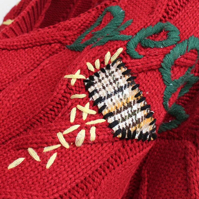 Μόδα ροζ πλεκτό πουλόβερ 2023 Γυναικεία φαρδιά ζακέτα άνοιξη φθινοπωρινό γράμμα κέντημα τσέπη έγχρωμα κουμπιά πουλόβερ παλτό