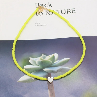 Modni boho perle od prirodnog srca u obliku školjke, ogrlica s privjeskom od 4 mm šarene ogrlice od polimerske gline, ručno rađen ženski nakit za plažu, poklon