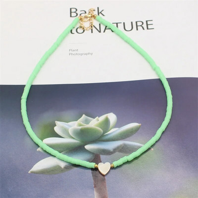 Modni boho perle od prirodnog srca u obliku školjke, ogrlica s privjeskom od 4 mm šarene ogrlice od polimerske gline, ručno rađen ženski nakit za plažu, poklon