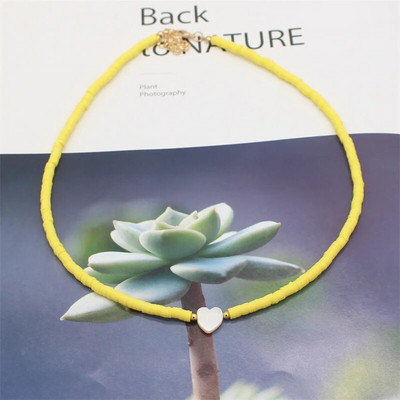 Modni boho perle od prirodnog srca u obliku školjke, ogrlica s privjeskom od 4 mm šarene ogrlice od polimerske gline, ručno rađen ženski nakit za plažu, poklon