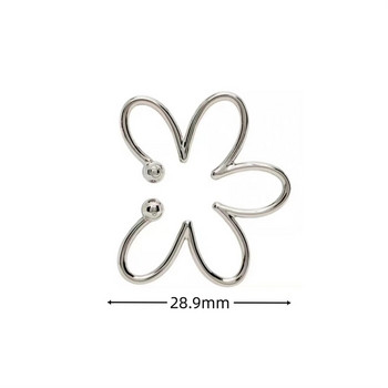 1PC Fashion Cool Metal No Pierced Flower Ear Clip Ear Cuff Γεωμετρικά δημιουργικά σκουλαρίκια Ασημί χρώμα Δώρα για κορίτσια κοσμήματα
