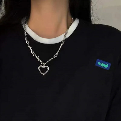 Módne Harajuku drôtené tŕňové železné unisex náhrdelníky hip-hop gotické šperky dámske ostnaté drôty malé tŕňové retiazkové obojok darček