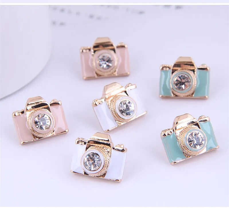 Kymyad Earrings 2023 Trend New Stud Auskari Sieviešu Emalja Krāsains Kameras Auskari Kristāla mirdzoši Brincos Feminino Auskari