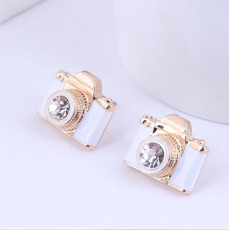 Kymyad Earrings 2023 Trend New Stud Auskari Sieviešu Emalja Krāsains Kameras Auskari Kristāla mirdzoši Brincos Feminino Auskari