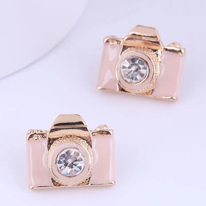 Kymyad Earrings 2023 Trend New Stud Auskari Sieviešu Emalja Krāsains Kameras Auskari Kristāla mirdzoši Brincos Feminino Auskari