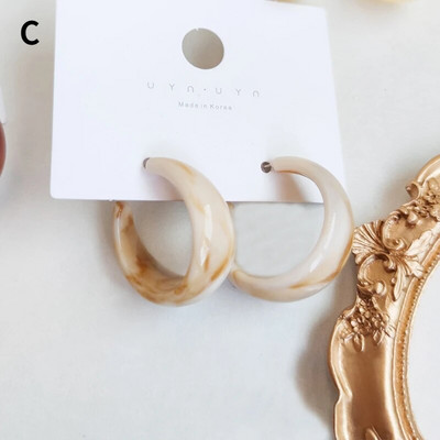 Vintage geomeetrilised ümmargused kõrvarõngad naistele Lihtne mitmevärviline akrüülist rõngaskõrvarõngas pidu Mood Ehted Aksessuaarid Kingitused