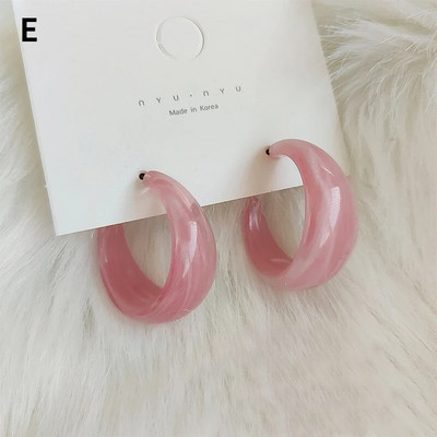 Vintage geomeetrilised ümmargused kõrvarõngad naistele Lihtne mitmevärviline akrüülist rõngaskõrvarõngas pidu Mood Ehted Aksessuaarid Kingitused