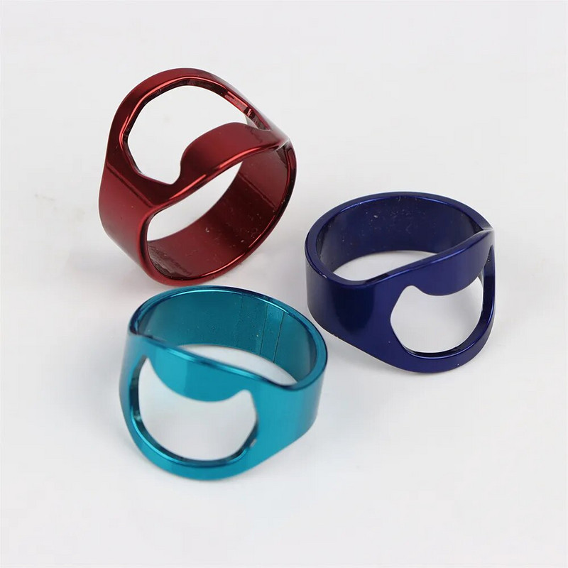 Pārnēsājams alus īkšķa pudeļu attaisāmais unikāls nerūsējošā tērauda pirkstu gredzens vīriešiem Modes panks Krāsa Radošums Dekorācijas Rotaslietas