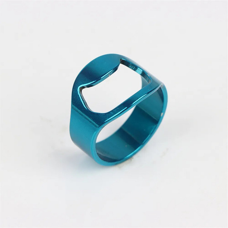 Pārnēsājams alus īkšķa pudeļu attaisāmais unikāls nerūsējošā tērauda pirkstu gredzens vīriešiem Modes panks Krāsa Radošums Dekorācijas Rotaslietas