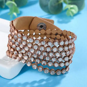 HOCOLE kristāla rokassprādze Rhinestone ādas rokassprādzes un rokassprādzes ietīšanas daudzslāņu rokassprādzes sievietēm pulseras mujer moda rotaslietas