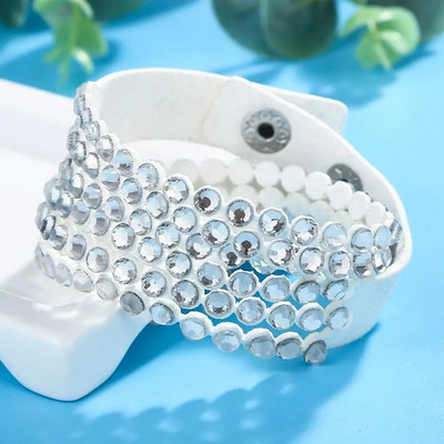 HOCOLE kristāla rokassprādze Rhinestone ādas rokassprādzes un rokassprādzes ietīšanas daudzslāņu rokassprādzes sievietēm pulseras mujer moda rotaslietas