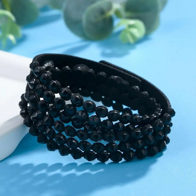 HOCOLE kristāla rokassprādze Rhinestone ādas rokassprādzes un rokassprādzes ietīšanas daudzslāņu rokassprādzes sievietēm pulseras mujer moda rotaslietas