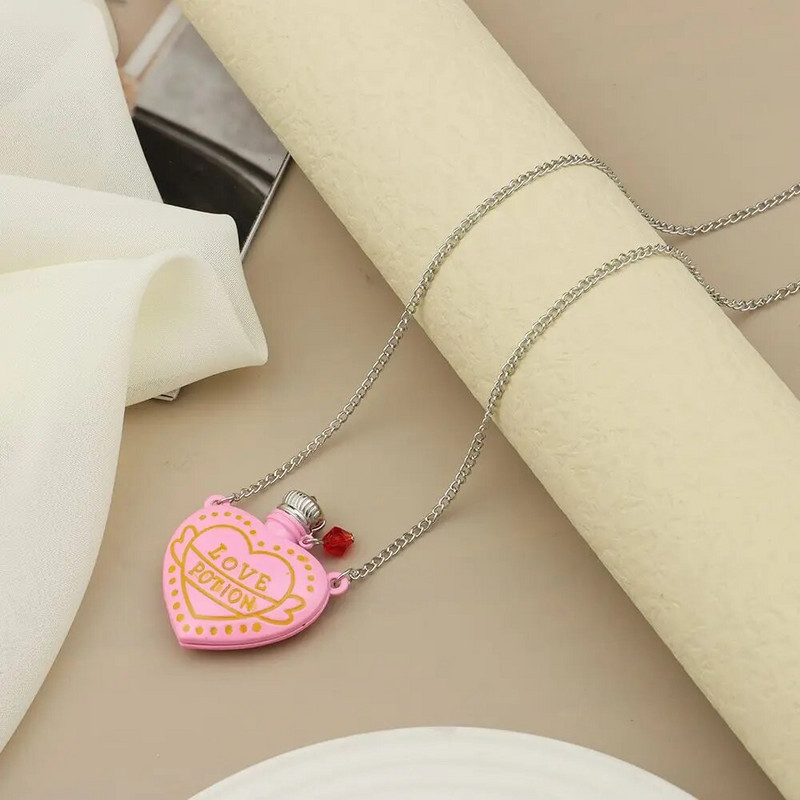 Love Potion trīsdimensiju hiphopa stils sievietēm garās ķēdes modes rotaslietas džempera kulonu kaklarota