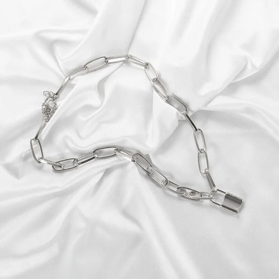 Jaunas slēdzenes kuloni panku kaklarotas sievietēm zelta krāsā dobas ķēdes personība sieviešu kakla rotaslietas gotiskā kakla dekorācija