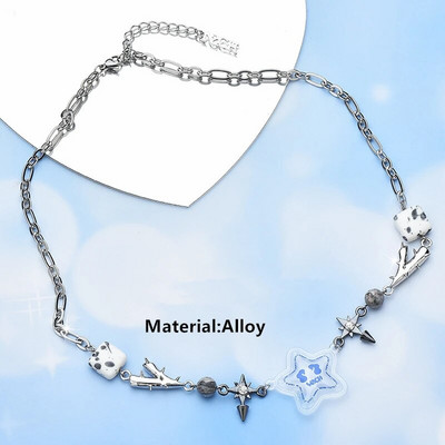 Hip Hop Punk personalizēta zemes kaktusa pakavs zieds ar melnu krellēm, gara kombinēta kaklarota