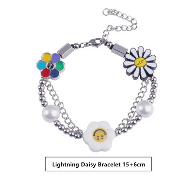 Hip Hop Punk personalizēta zemes kaktusa pakavs zieds ar melnu krellēm, gara kombinēta kaklarota