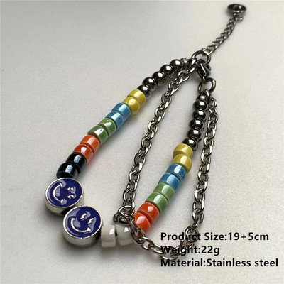 Hip Hop Punk personalizēta zemes kaktusa pakavs zieds ar melnu krellēm, gara kombinēta kaklarota