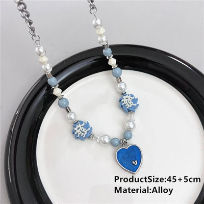 Hip Hop Punk personalizēta zemes kaktusa pakavs zieds ar melnu krellēm, gara kombinēta kaklarota