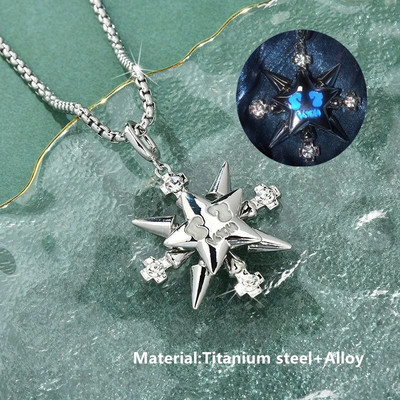 Hip Hop Punk personalizēta zemes kaktusa pakavs zieds ar melnu krellēm, gara kombinēta kaklarota