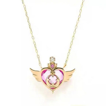 Anime Sailor Moon Cosplay μενταγιόν κολιέ για γυναίκες κορίτσια Crystal Wing Heart Chocker Κολιέ Κοσμήματα για πάρτι Cosplay Props