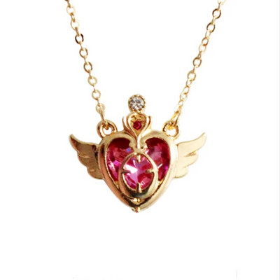 Anime Sailor Moon Cosplay μενταγιόν κολιέ για γυναίκες κορίτσια Crystal Wing Heart Chocker Κολιέ Κοσμήματα για πάρτι Cosplay Props