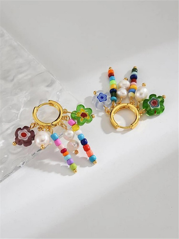 Έγχρωμα σκουλαρίκια με χάντρες για γυναικεία INS Wind Lovely φυσικά μαργαριτάρια σκουλαρίκια με μοντέρνα σχέδια με φούντα σκουλαρίκια