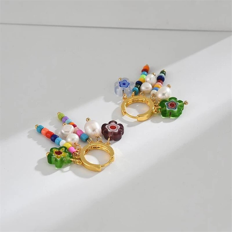 Έγχρωμα σκουλαρίκια με χάντρες για γυναικεία INS Wind Lovely φυσικά μαργαριτάρια σκουλαρίκια με μοντέρνα σχέδια με φούντα σκουλαρίκια