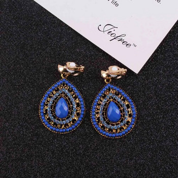 Νέο Party 6 χρωμάτων Bijoux Bohemia Statement Crystal Clip σε σκουλαρίκια χωρίς τρύπημα Boho Turkish Vintage Ethnic Jewelry