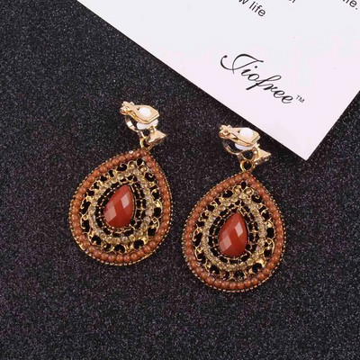 Új Party 6 színű Bijoux Bohemia Statement kristálycsipesz fülbevalón piercing nélkül Boho török vintage etnikai ékszerek