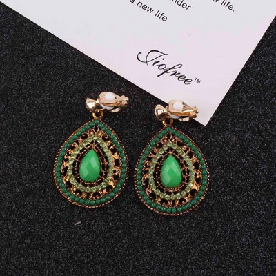 Új Party 6 színű Bijoux Bohemia Statement kristálycsipesz fülbevalón piercing nélkül Boho török vintage etnikai ékszerek