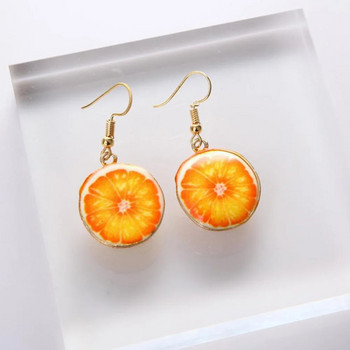 Дамски летни обеци с плодове Сладки акрилни ягоди Ябълка Портокал Киви Диня Висящи обеци за момичета Бижута