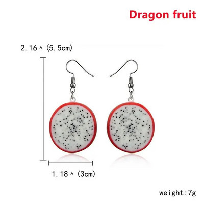 Női Nyári Gyümölcs Csepp Fülbevaló Aranyos Akril Eper Alma Narancs Kiwi Görögdinnye lógó Fülbevaló Lányoknak Ékszer