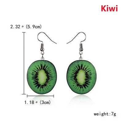 Női Nyári Gyümölcs Csepp Fülbevaló Aranyos Akril Eper Alma Narancs Kiwi Görögdinnye lógó Fülbevaló Lányoknak Ékszer
