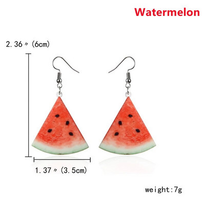 Női Nyári Gyümölcs Csepp Fülbevaló Aranyos Akril Eper Alma Narancs Kiwi Görögdinnye lógó Fülbevaló Lányoknak Ékszer