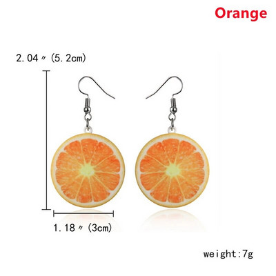 Női Nyári Gyümölcs Csepp Fülbevaló Aranyos Akril Eper Alma Narancs Kiwi Görögdinnye lógó Fülbevaló Lányoknak Ékszer