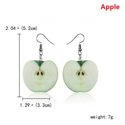 Női Nyári Gyümölcs Csepp Fülbevaló Aranyos Akril Eper Alma Narancs Kiwi Görögdinnye lógó Fülbevaló Lányoknak Ékszer