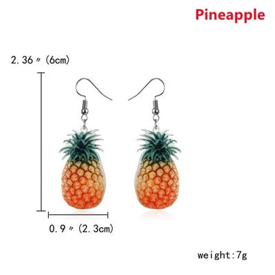 Női Nyári Gyümölcs Csepp Fülbevaló Aranyos Akril Eper Alma Narancs Kiwi Görögdinnye lógó Fülbevaló Lányoknak Ékszer