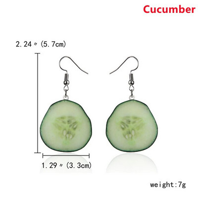 Női Nyári Gyümölcs Csepp Fülbevaló Aranyos Akril Eper Alma Narancs Kiwi Görögdinnye lógó Fülbevaló Lányoknak Ékszer