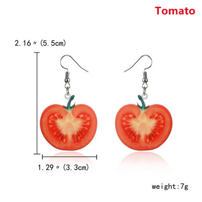 Női Nyári Gyümölcs Csepp Fülbevaló Aranyos Akril Eper Alma Narancs Kiwi Görögdinnye lógó Fülbevaló Lányoknak Ékszer