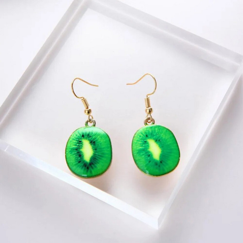 Női Nyári Gyümölcs Csepp Fülbevaló Aranyos Akril Eper Alma Narancs Kiwi Görögdinnye lógó Fülbevaló Lányoknak Ékszer