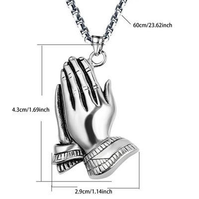 Hip Hop Rock Pray Hand Buddha medál rozsdamentes acél lánc nyaklánc férfiaknak Akciós férfi ékszer ajándék 2023 új