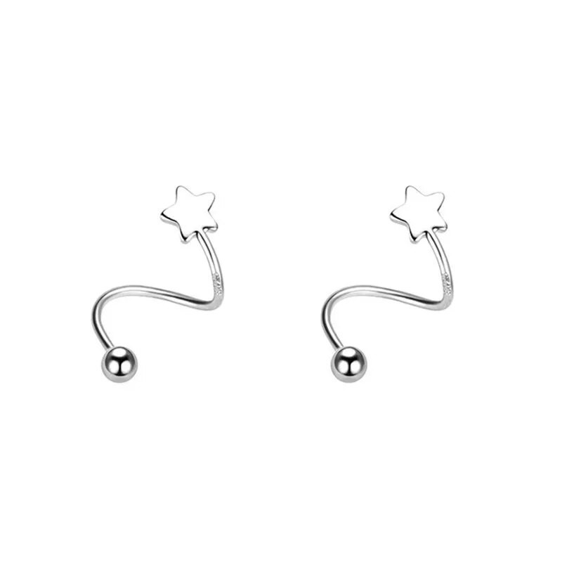 2 τμχ Piercing Heart Star Ear Cartilage Helix Piercing από ανοξείδωτο ατσάλι στριφτό δαχτυλίδι χειλιών καρφωτά σκουλαρίκια Δώρα κοσμήματα