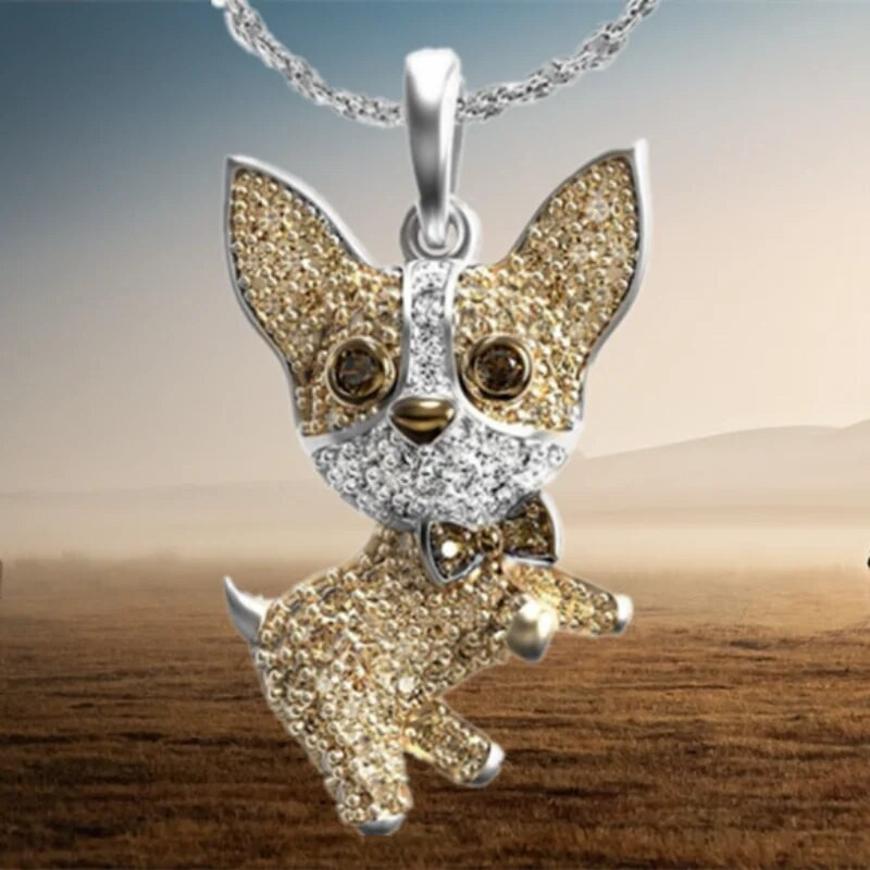 Moodne koerakaelakee tsirkoonist Fadou ripats, kihlamine kaelakeed naistele. Loomade ehted võlusid tarvikud peo aastapäeva kingitus