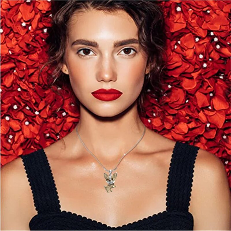 Moodne koerakaelakee tsirkoonist Fadou ripats, kihlamine kaelakeed naistele. Loomade ehted võlusid tarvikud peo aastapäeva kingitus